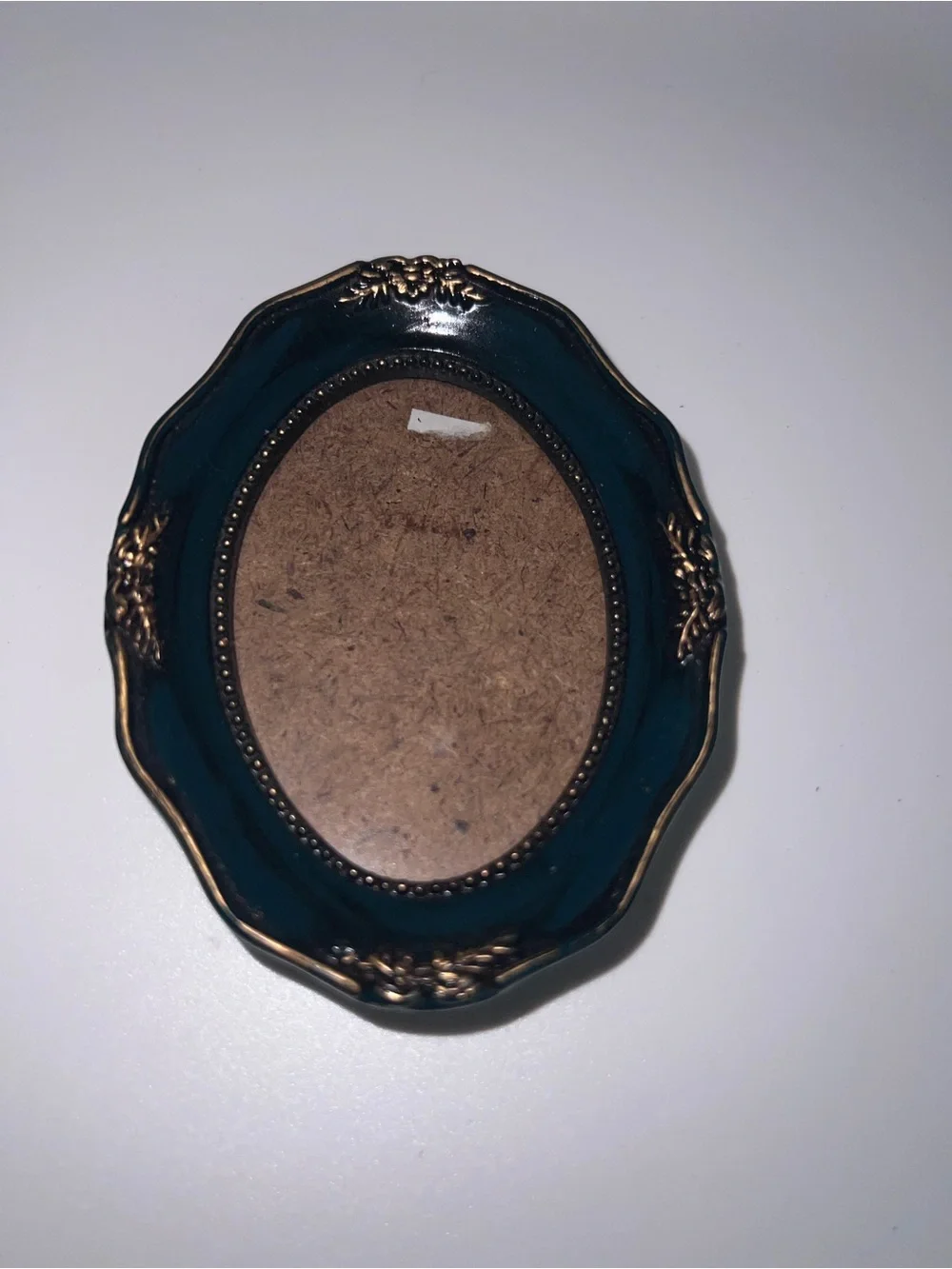 Ornate Oval Picture Frame in Teal with Gold Accents -
